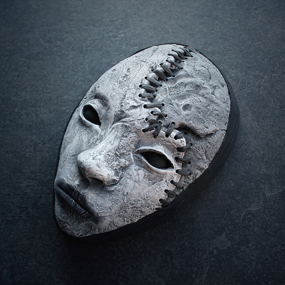 Ceramic sculpture mask "Stitched together" - SCULPTURE