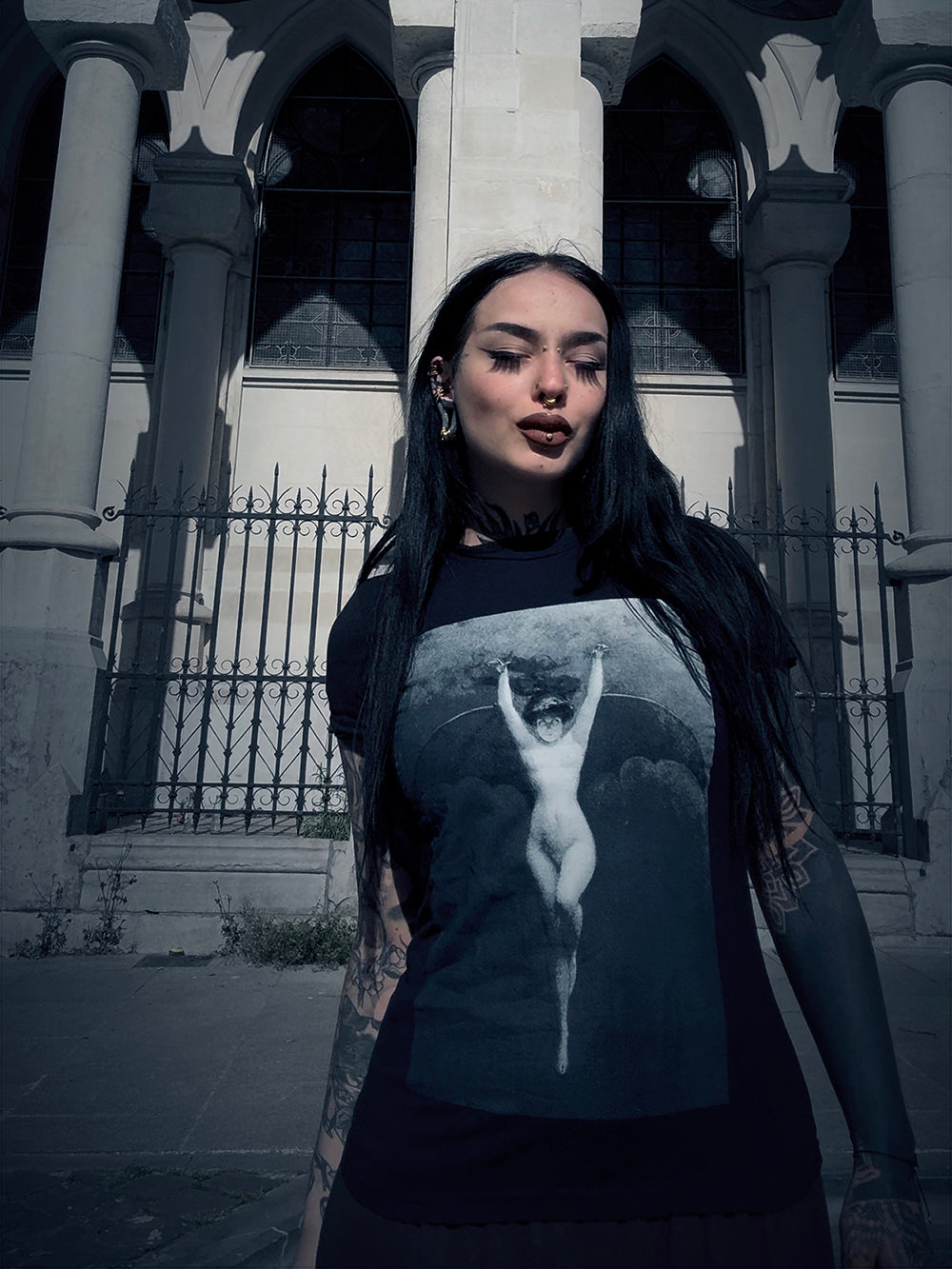 The Bat-Woman (La Femme Chauve-Souris), Albert Joseph Pénot - T-shirt female fitted