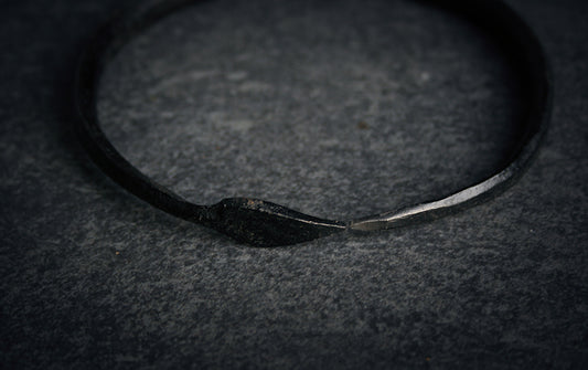Handforged IRON Jormungandr Ouroboros viking ring bracelet - RITUAL ITEM