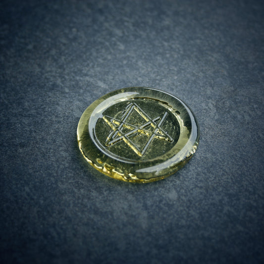 Glass sigil, Unicursal Hexagram Thelema - RITUAL ITEM