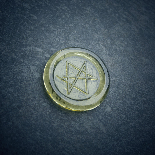 Glass sigil, Unicursal Hexagram Thelema - RITUAL ITEM