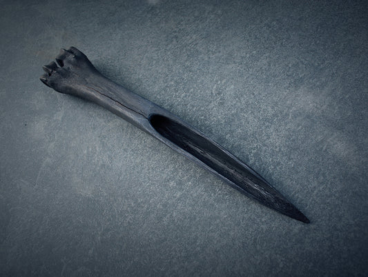 Bone dagger, black patina - RITUAL ITEM
