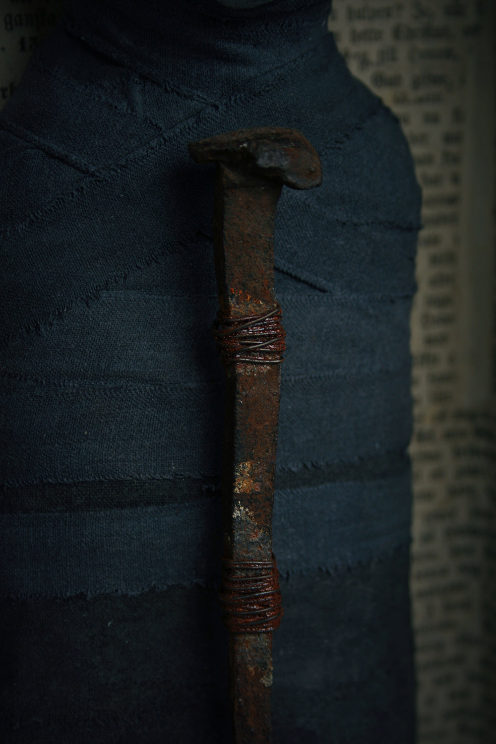 Sculpture Stillborn "Nail-boy" - mixed media sculpture