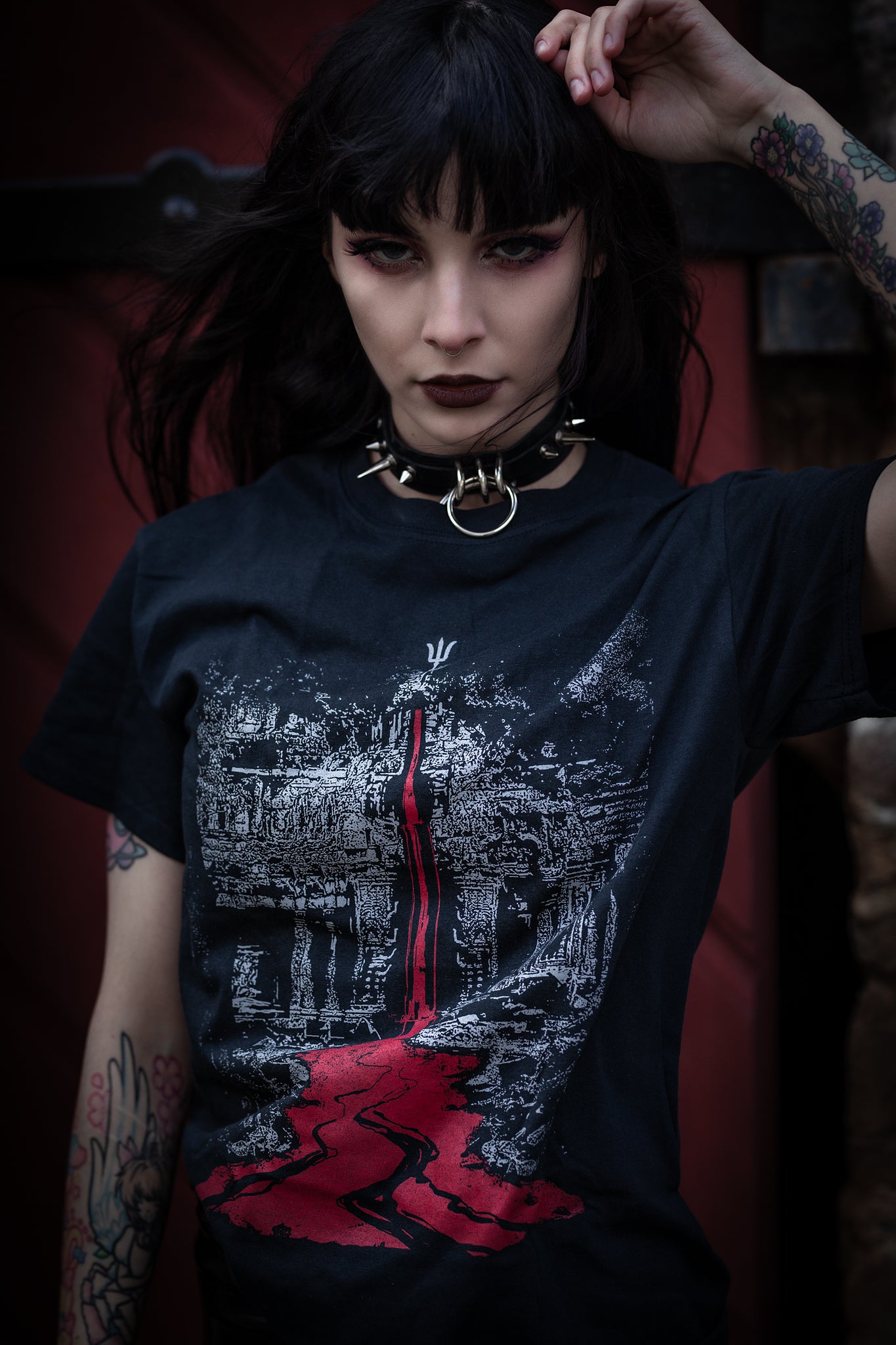 Temple of the bleeding Trident, Shiva, Trishul, Trisul - T-shirt female fitted