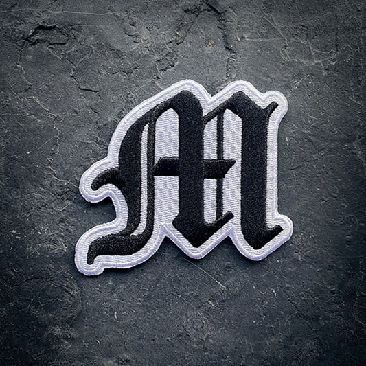 M alphabet patch, the letter "M" Old English - PATCH