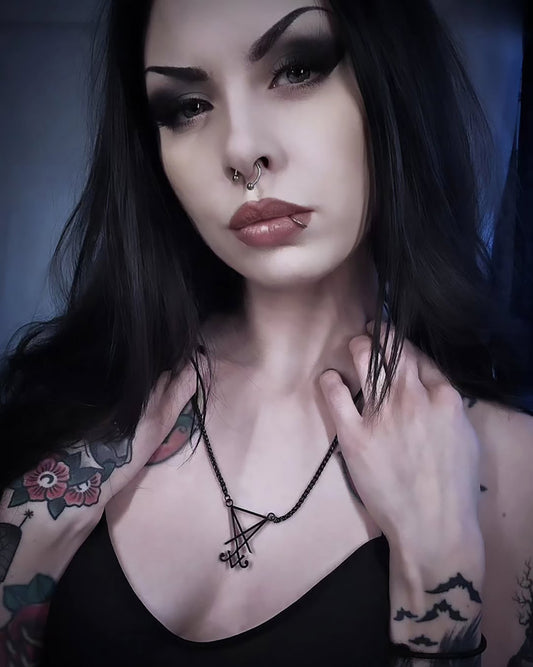 Seal of Lucifer, Lucifer sigil, black shiny version - NECKLACE
