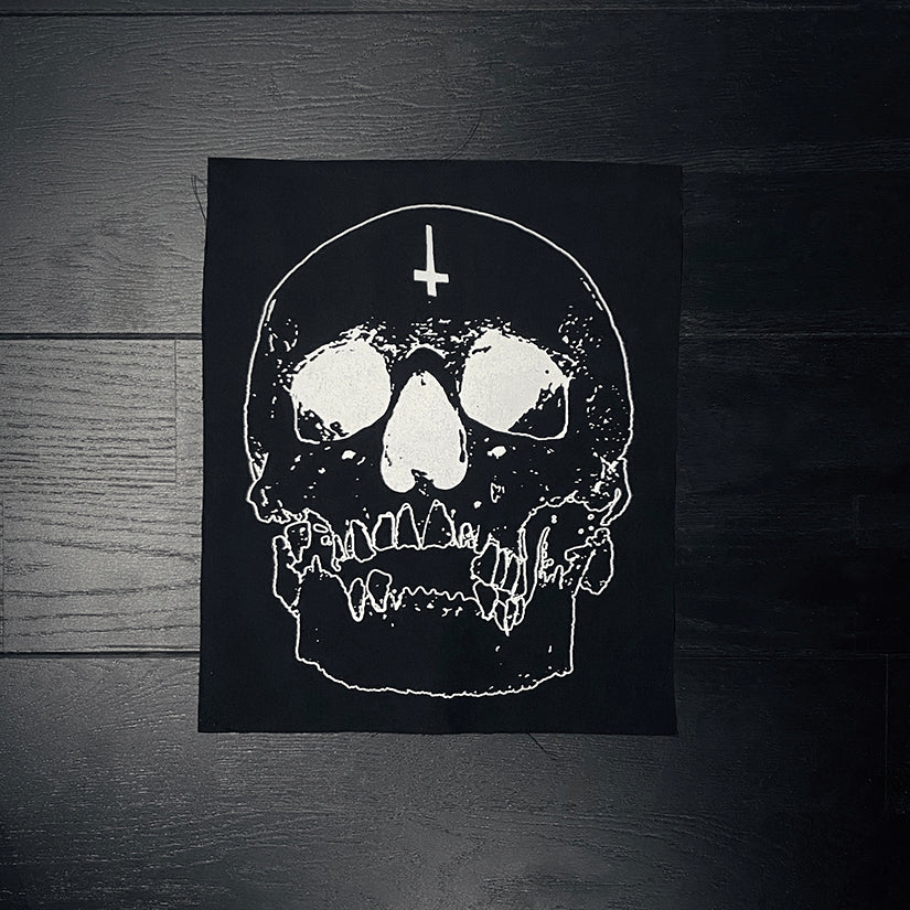 Black skull inverted design - BACK PATCH