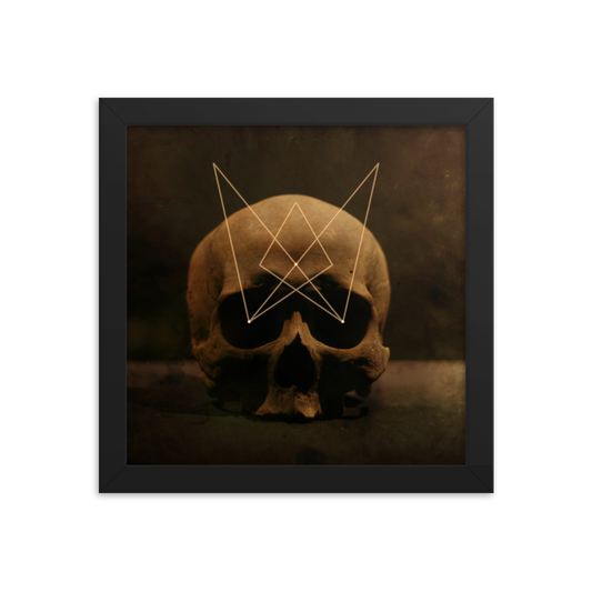 Skull with third eye crown - Square framed poster