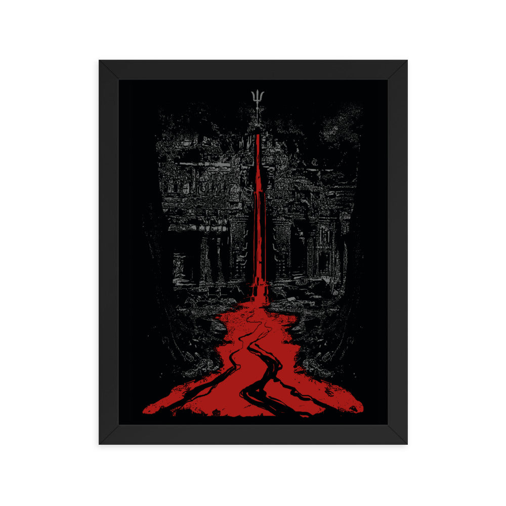 Temple of the bleeding Trident, art print - Framed poster