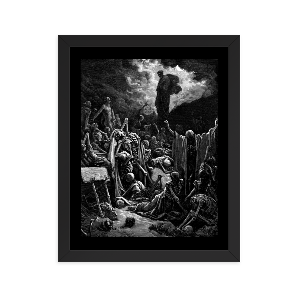 Gustave Doré The Vision of The Valley of The Dry Bones - Framed poster