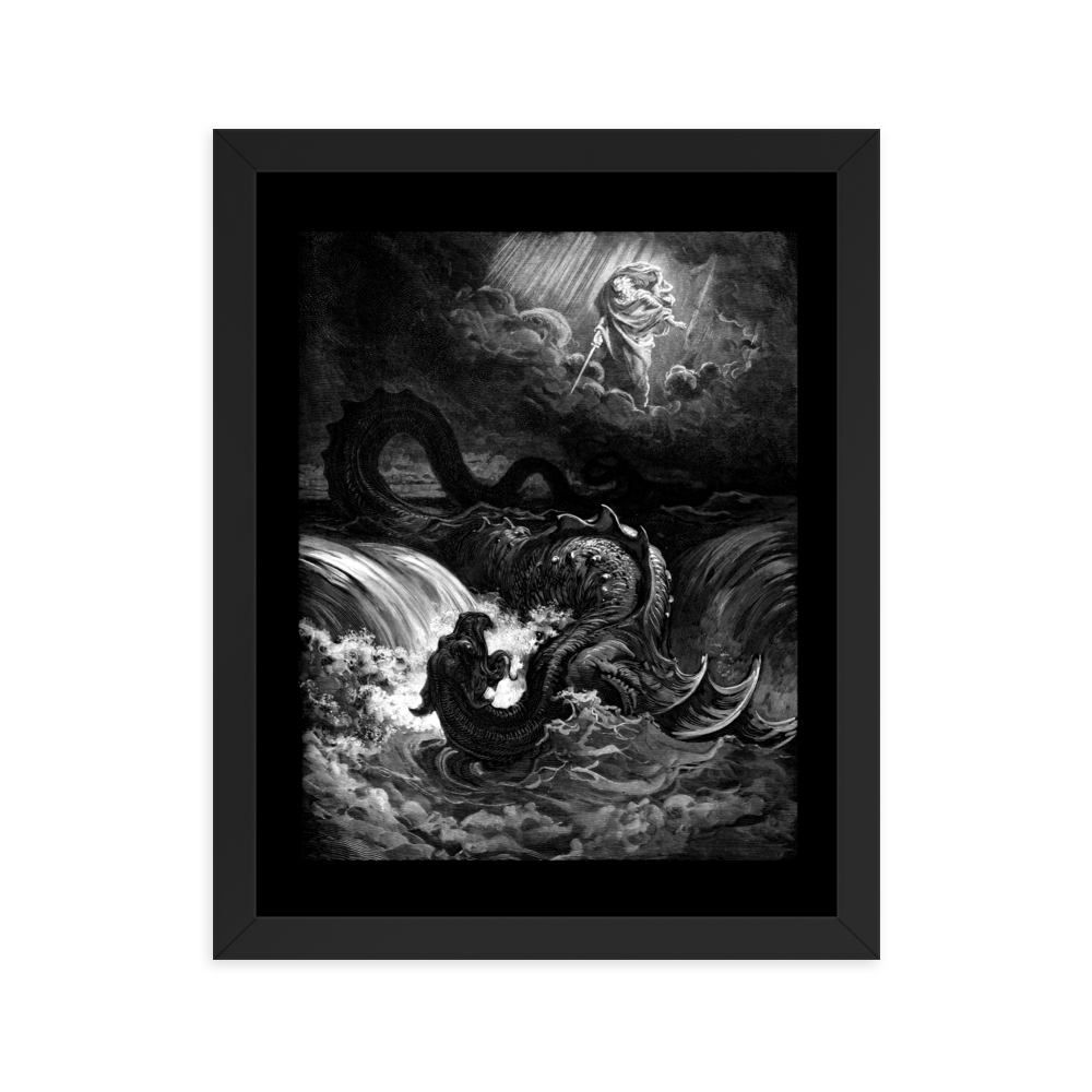 Gustave Doré The Destruction of Leviathan - Framed poster