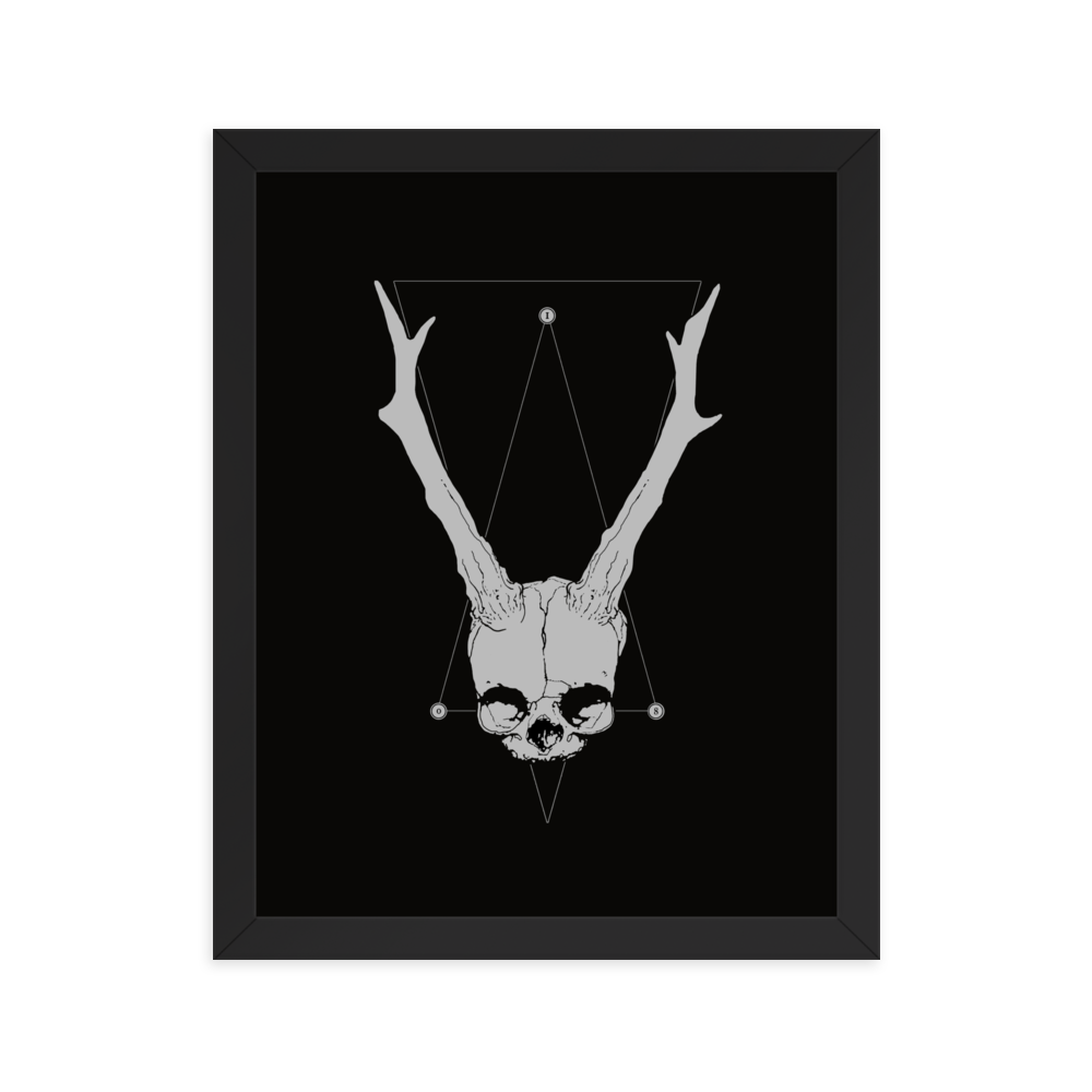 Horned fetal skull - Framed poster