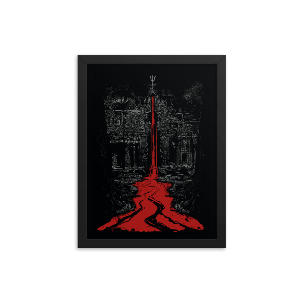 Temple of the bleeding Trident, art print - Framed poster