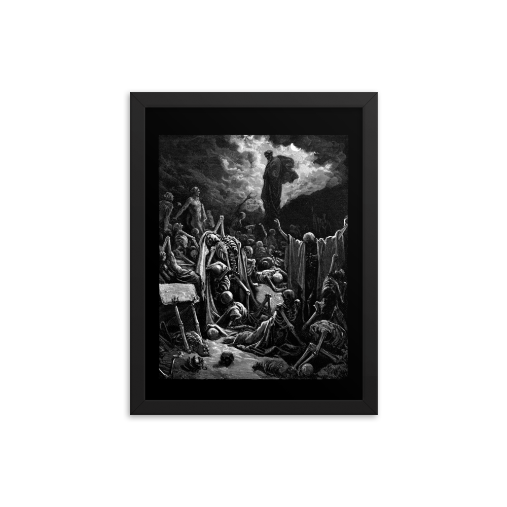 Gustave Doré The Vision of The Valley of The Dry Bones - Framed poster