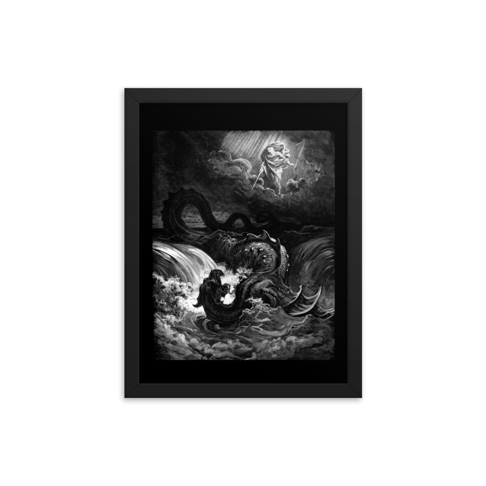 Gustave Doré The Destruction of Leviathan - Framed poster