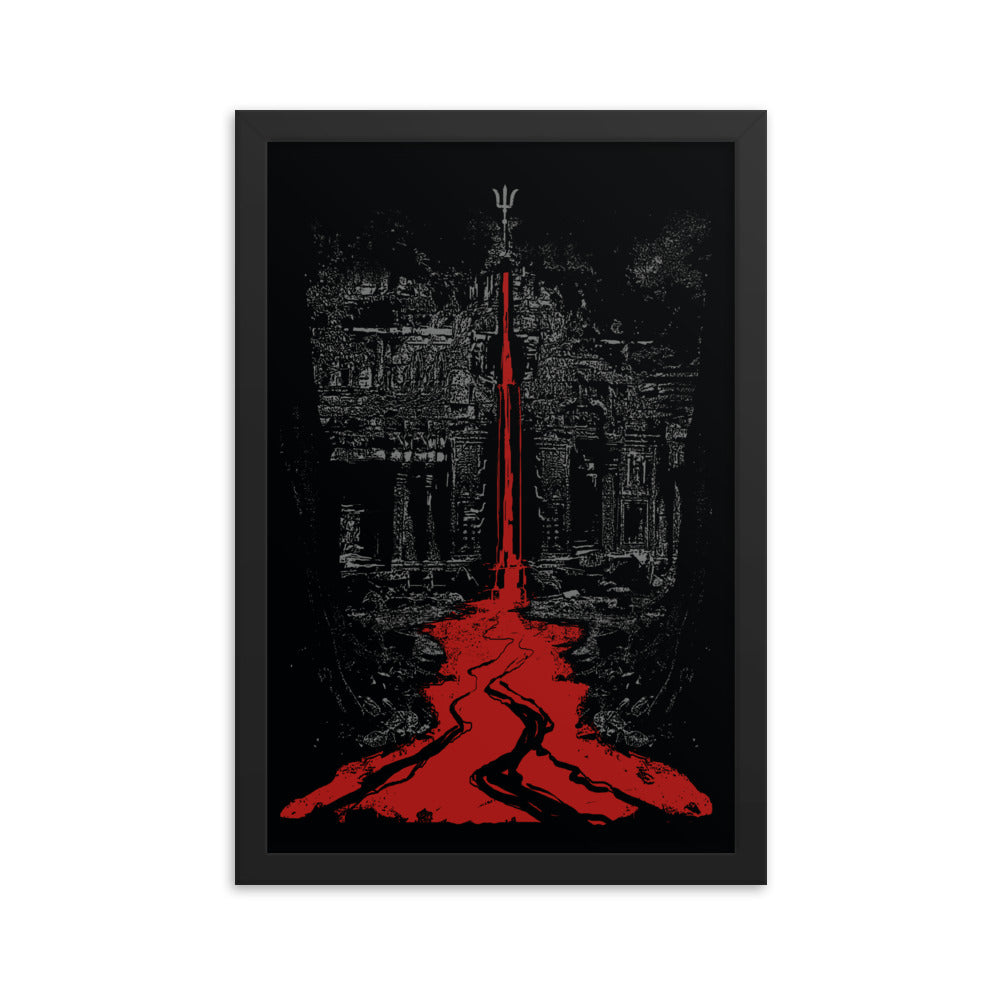 Temple of the bleeding Trident, art print - Framed poster