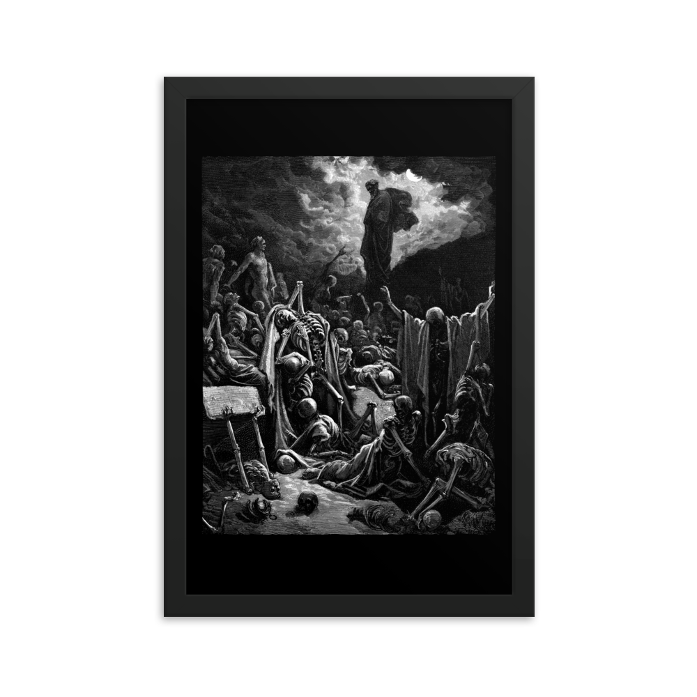 Gustave Doré The Vision of The Valley of The Dry Bones - Framed poster