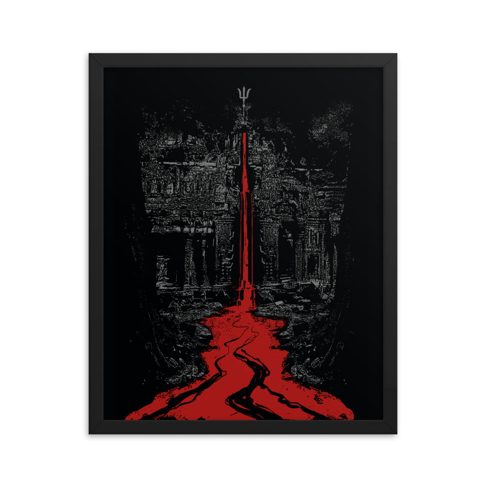 Temple of the bleeding Trident, art print - Framed poster