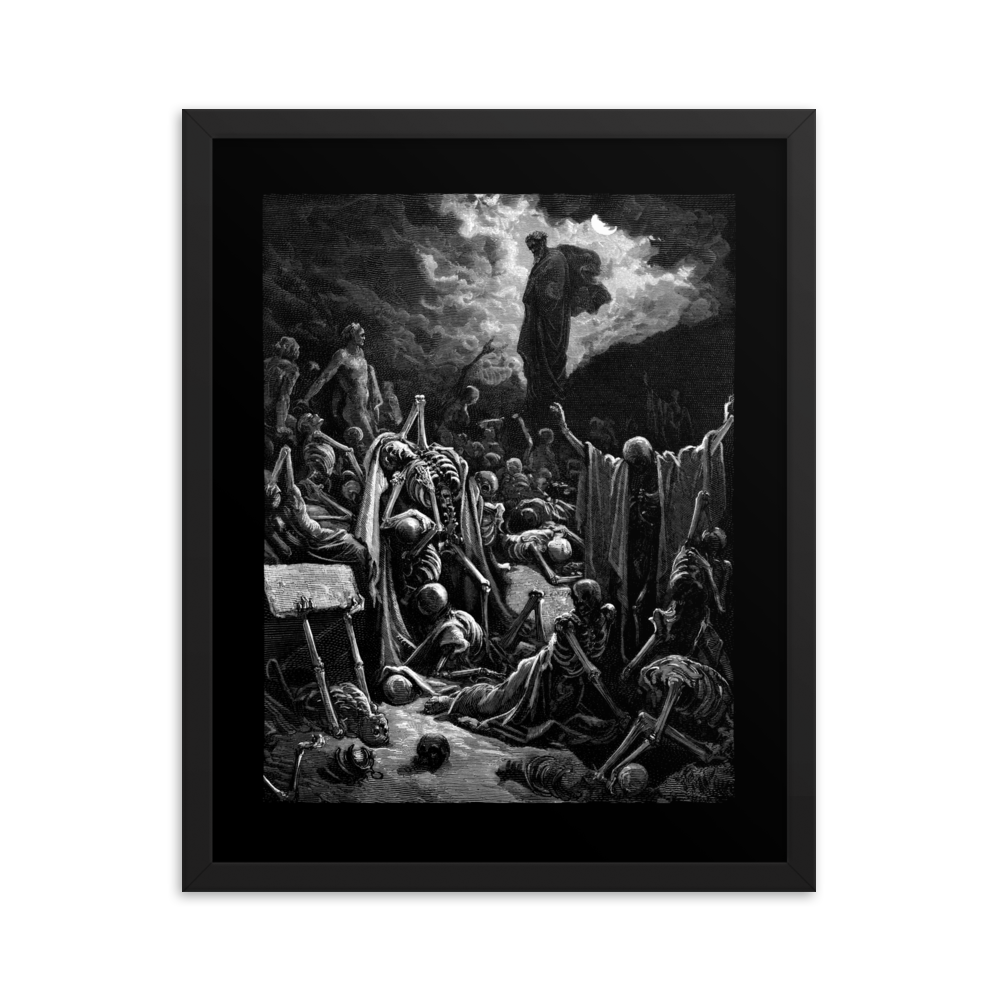 Gustave Doré The Vision of The Valley of The Dry Bones - Framed poster