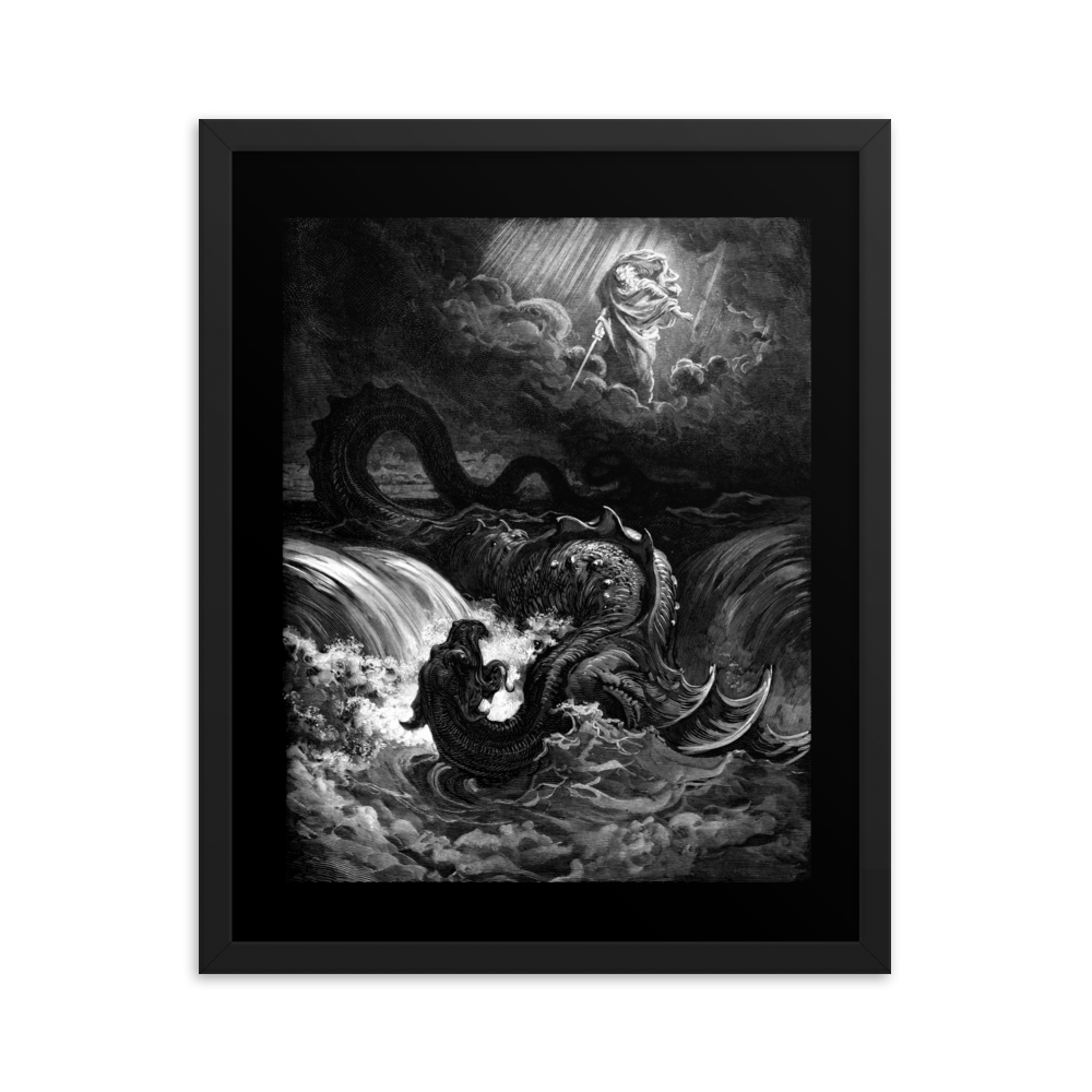 Gustave Doré The Destruction of Leviathan - Framed poster