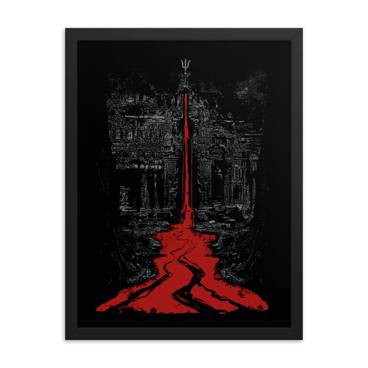 Temple of the bleeding Trident, art print - Framed poster