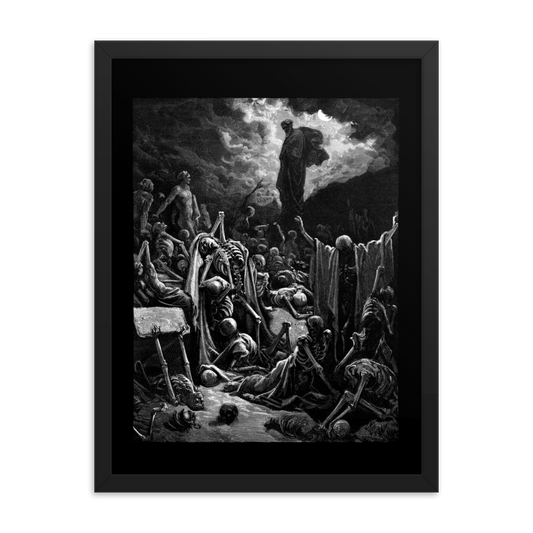 Gustave Doré The Vision of The Valley of The Dry Bones - Framed poster