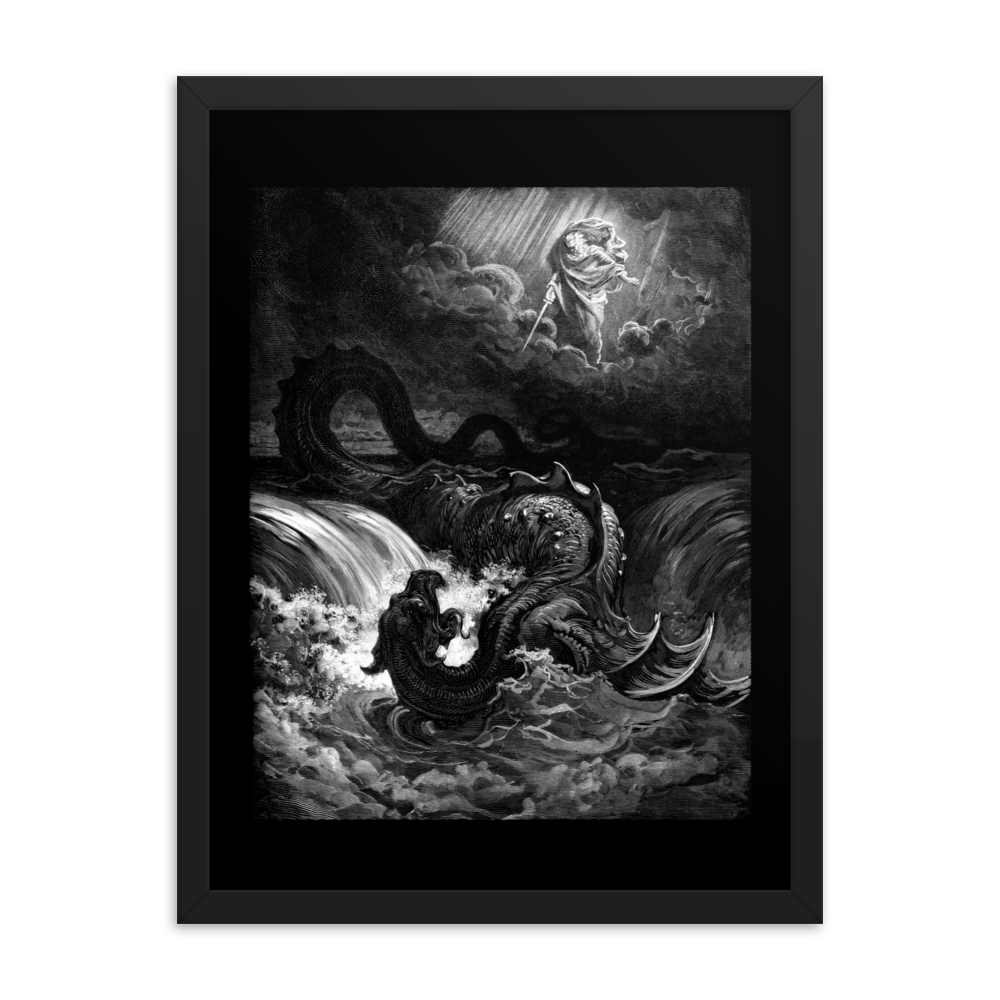 Gustave Doré The Destruction of Leviathan - Framed poster