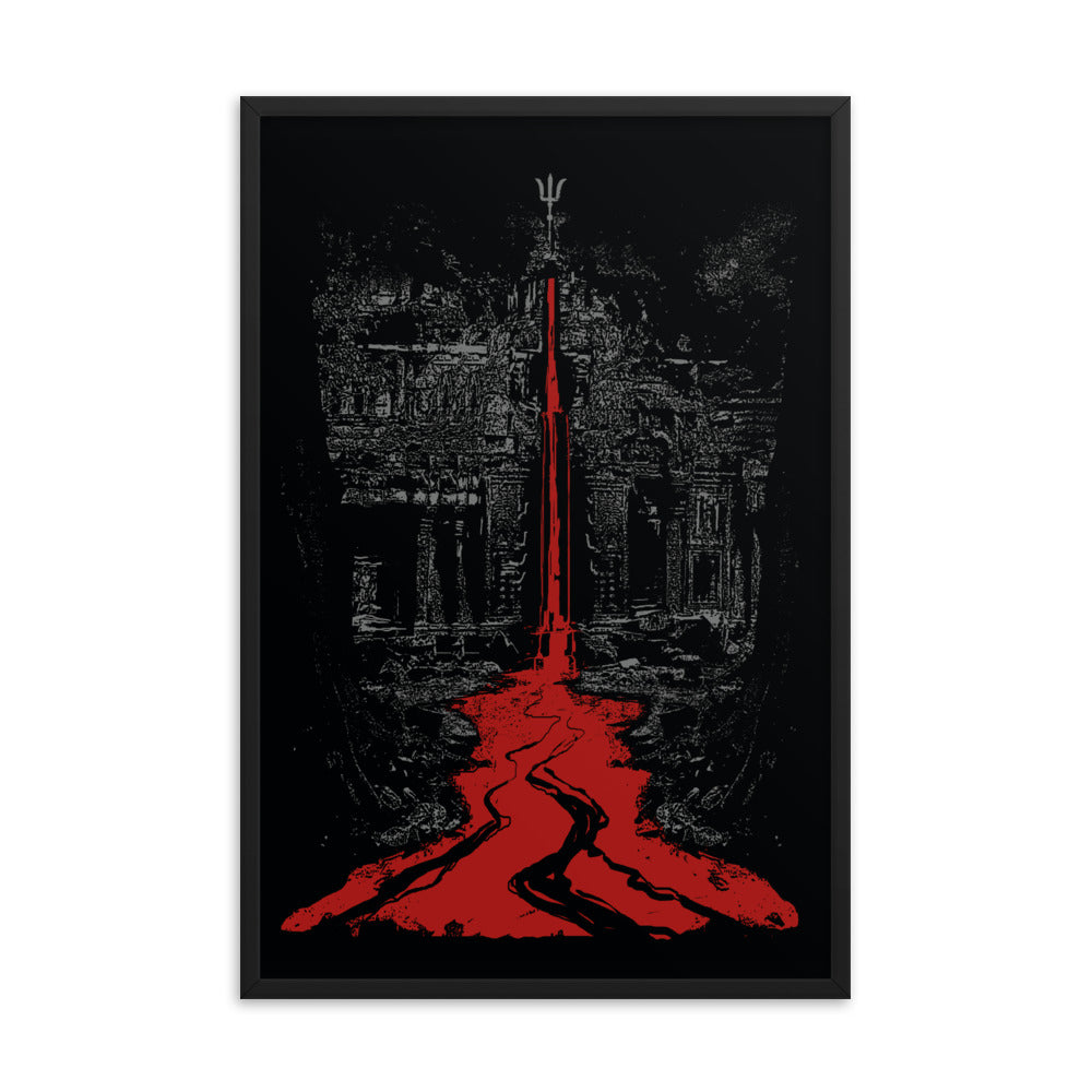 Temple of the bleeding Trident, art print - Framed poster