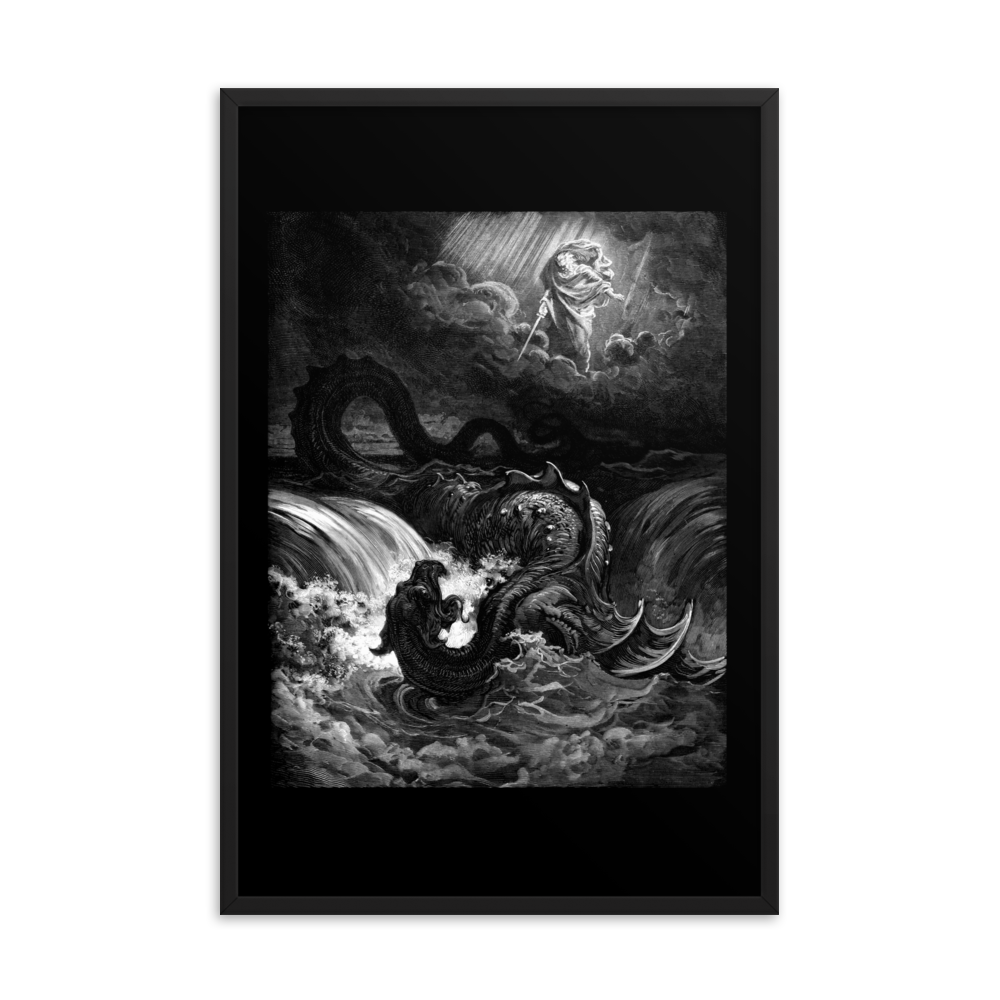 Gustave Doré The Destruction of Leviathan - Framed poster