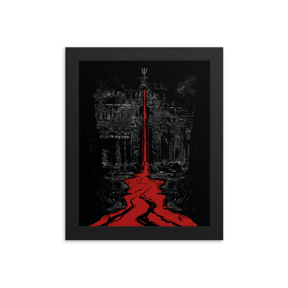 Temple of the bleeding Trident, art print - Framed poster