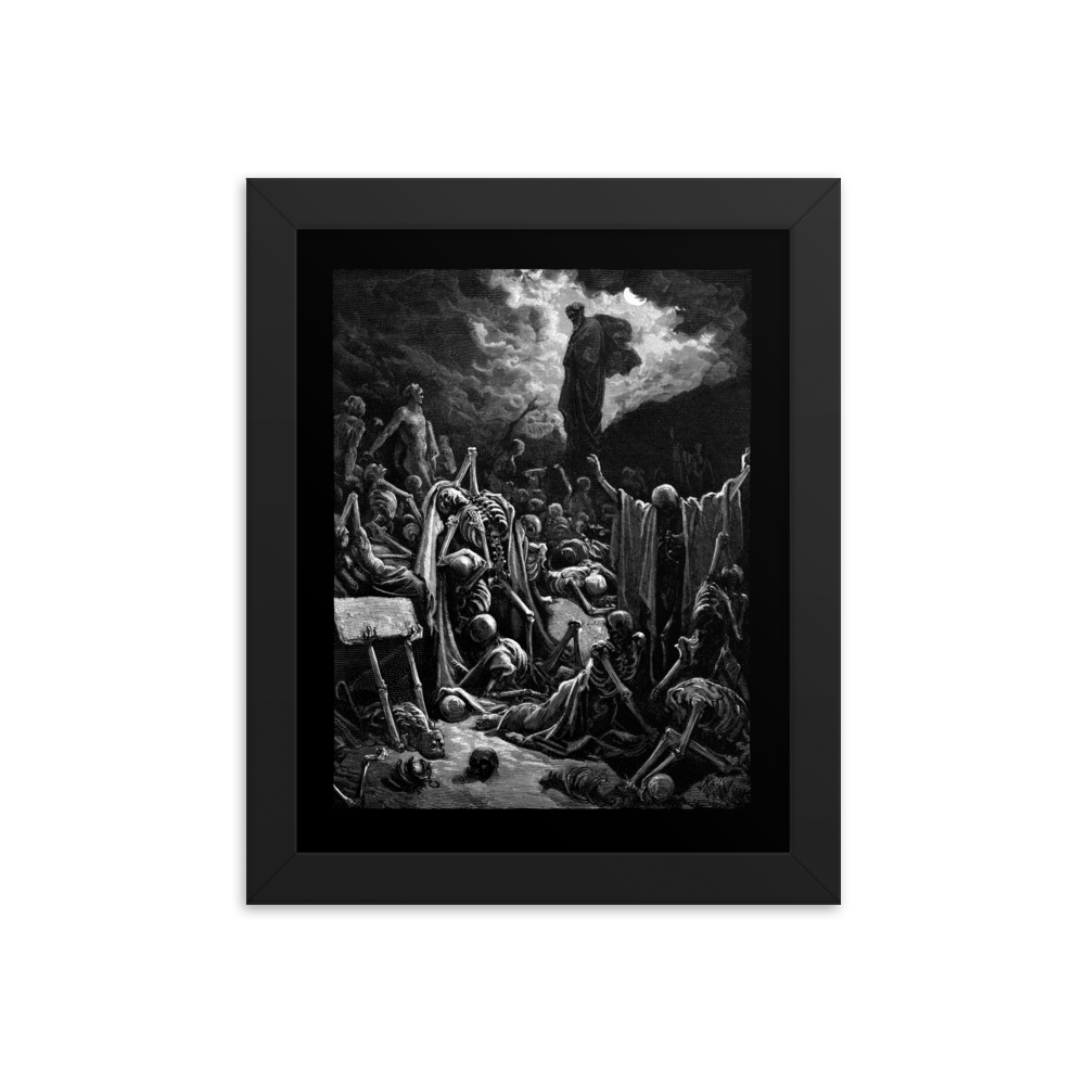 Gustave Doré The Vision of The Valley of The Dry Bones - Framed poster