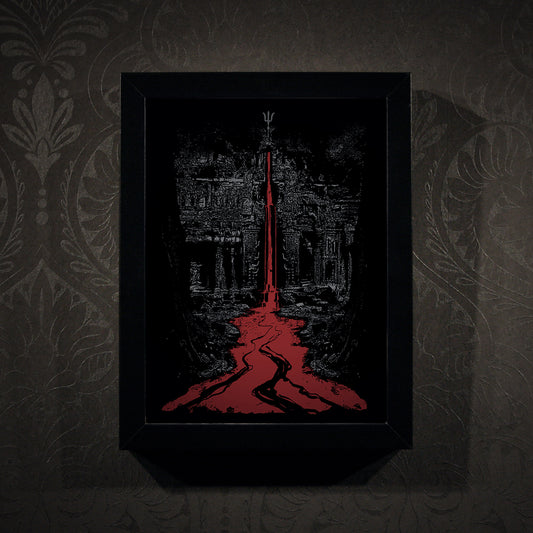 Temple of the bleeding Trident, art print - Framed poster