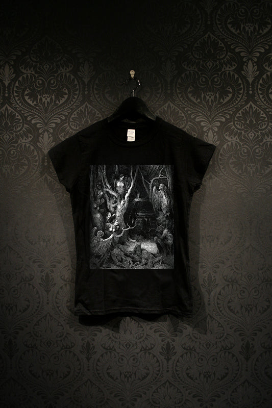 Harpies in the Forest of Suicides, Gustave Doré, Gustave Dore illustration - T-shirt female fitted