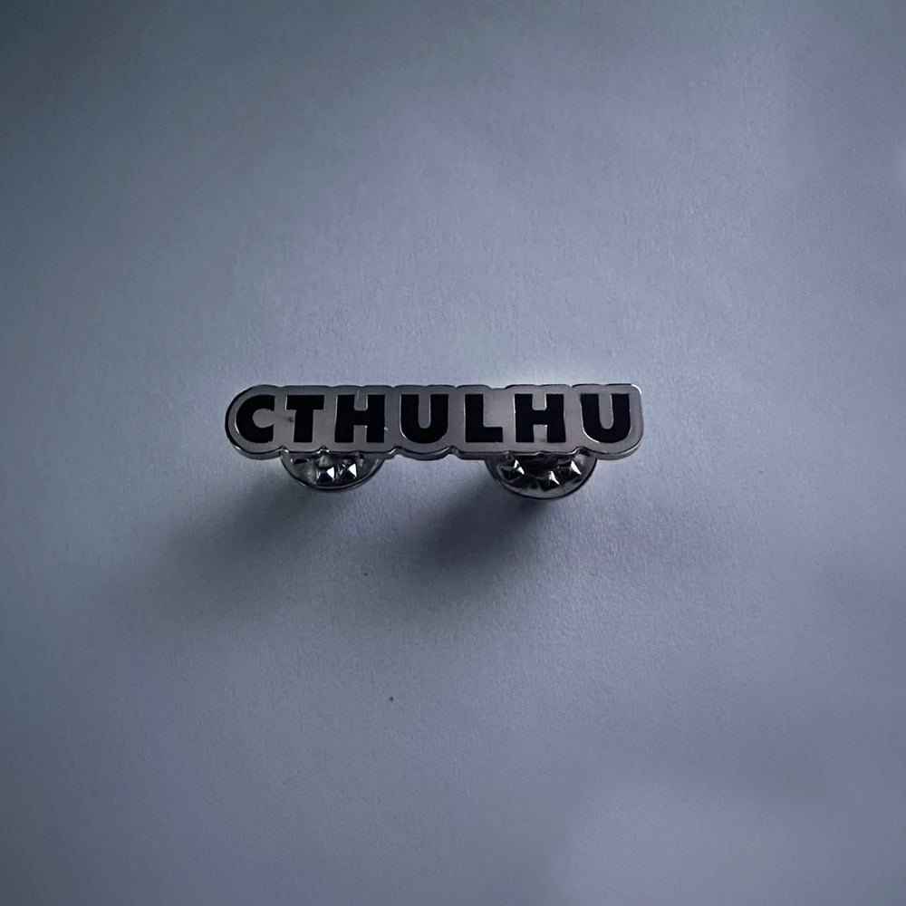 Cthulhu text black and silver - PIN
