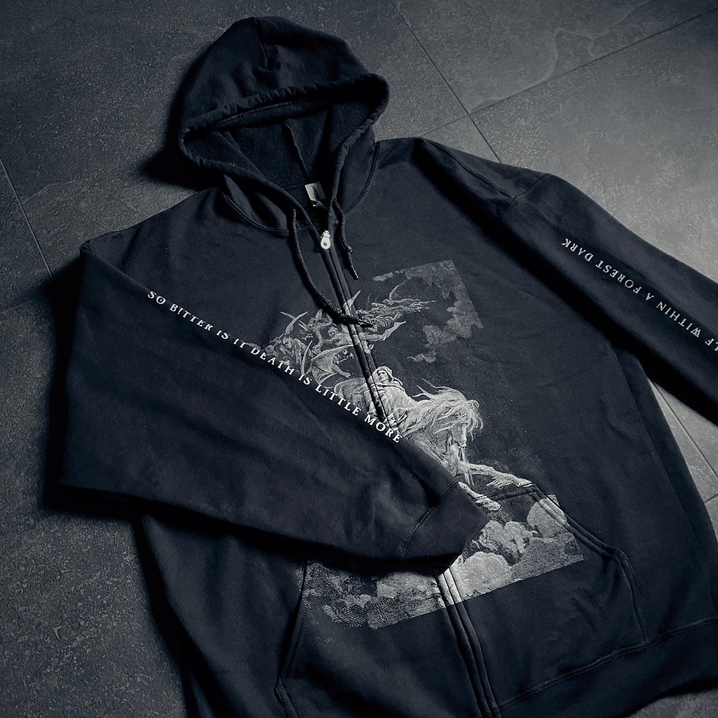 DEATH, Gustave Doré illustration zip-up hoodie - HOODIE