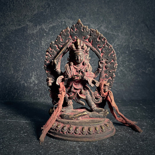 Mahākāla / Mahakala statue, aged bronze patina edition - RITUAL ITEM