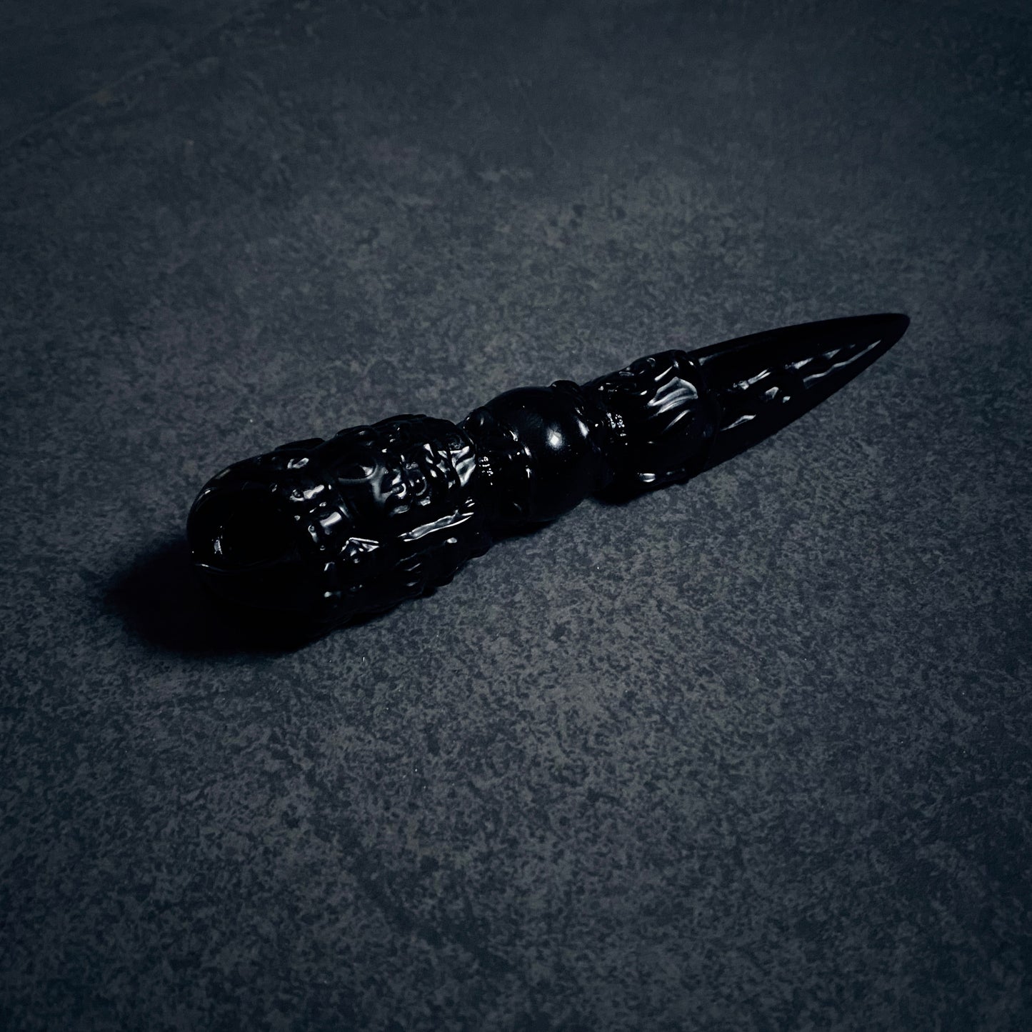 Phurpa (phurba, kīla, kila) Tibetan ritual dagger in black obsidian - RITUAL ITEM