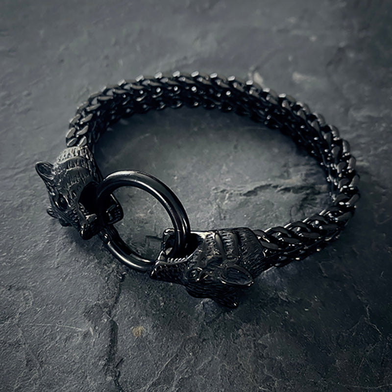 Fenrir bracelet, Wolf themed viking & celtic - BRACELETS