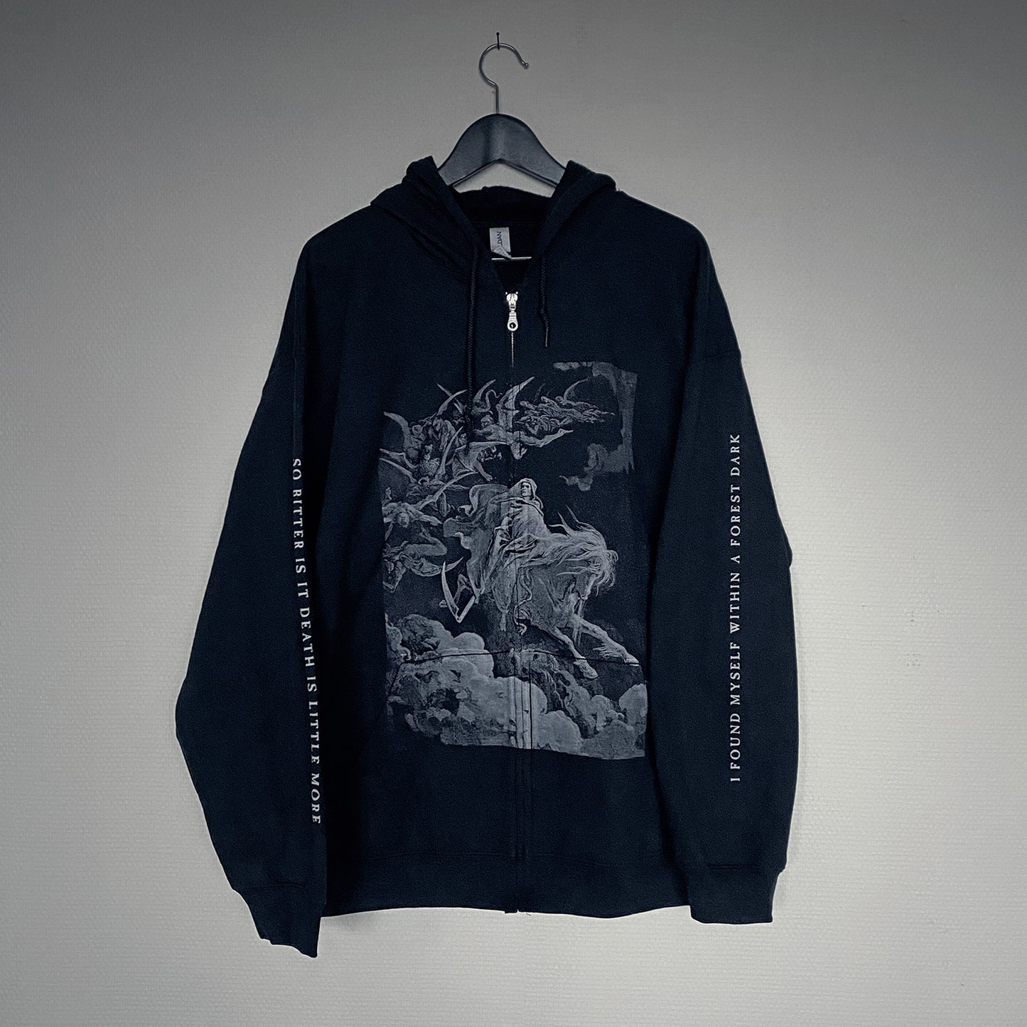 DEATH, Gustave Doré illustration zip-up hoodie - HOODIE