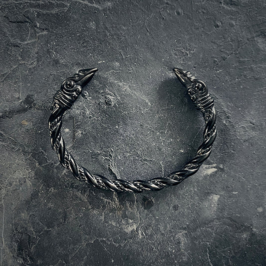 Hugin & munin - raven themed viking & celtic bangle, bracelet - BRACELETS