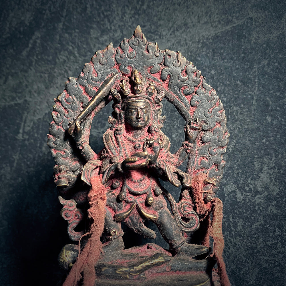 Mahākāla / Mahakala statue, aged bronze patina edition - RITUAL ITEM