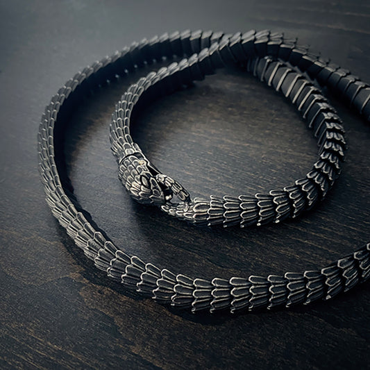 Jörmungandr, Ouroboros themed viking bracelet & necklace - BRACELETS