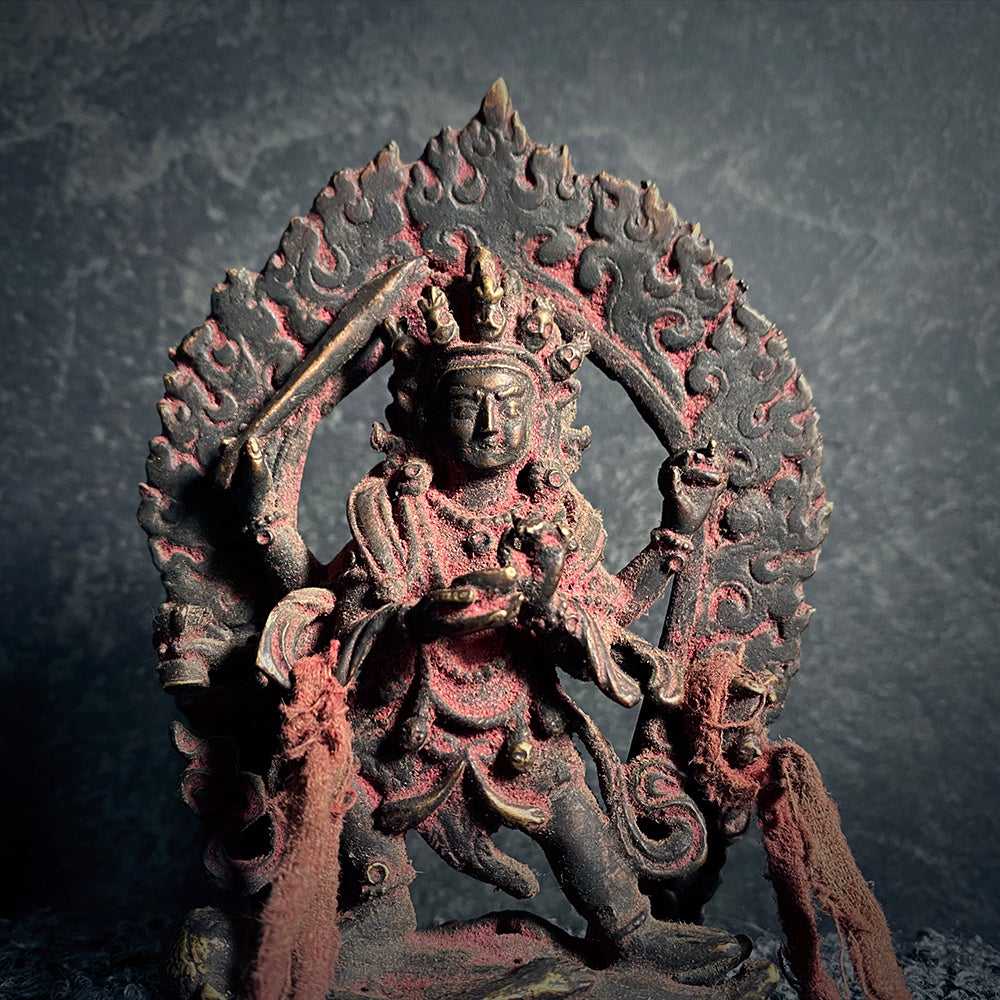 Mahākāla / Mahakala statue, aged bronze patina edition - RITUAL ITEM