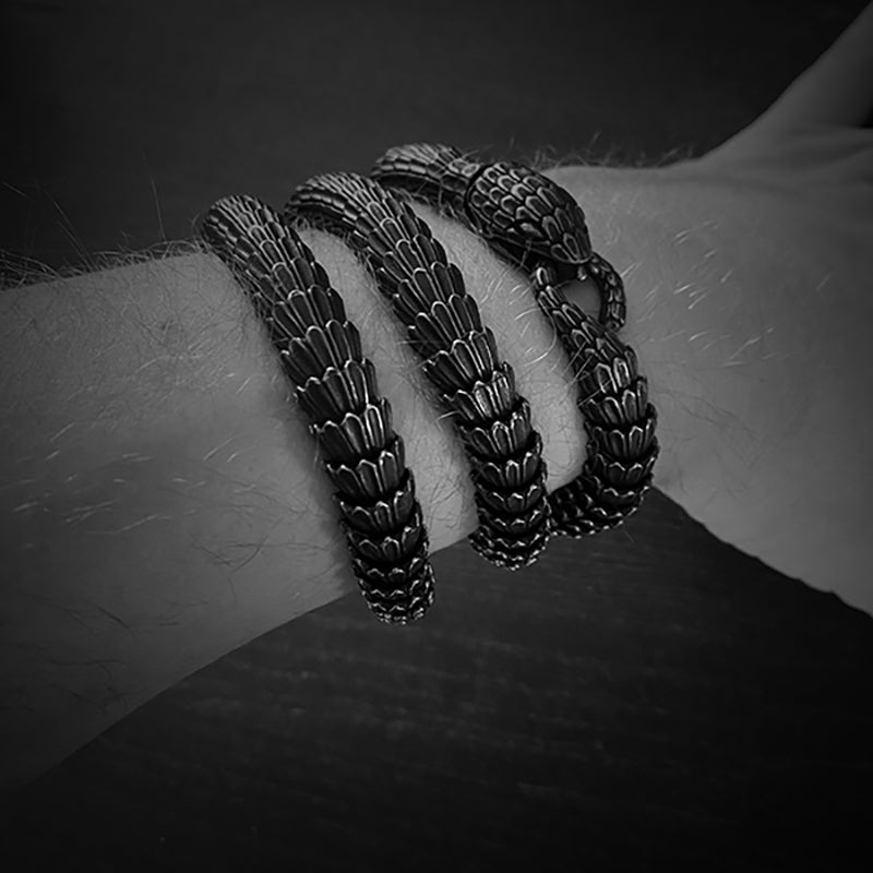 Jörmungandr, Ouroboros themed viking bracelet & necklace - BRACELETS