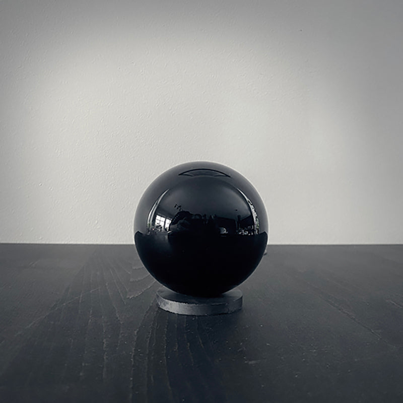 Black obsidian scrying sphere, 8 cm - RITUAL ITEM