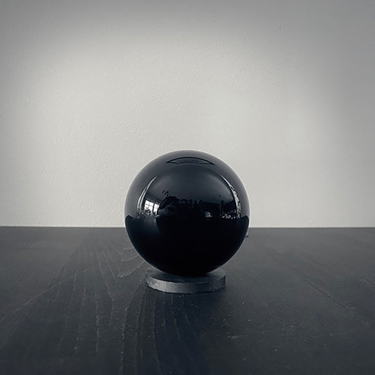 Black obsidian scrying sphere, 6.5 cm - RITUAL ITEM