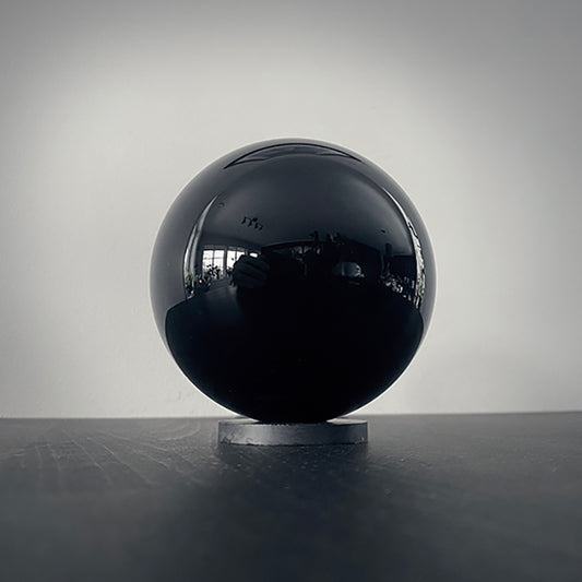 Black obsidian scrying sphere, 9 cm - RITUAL ITEM