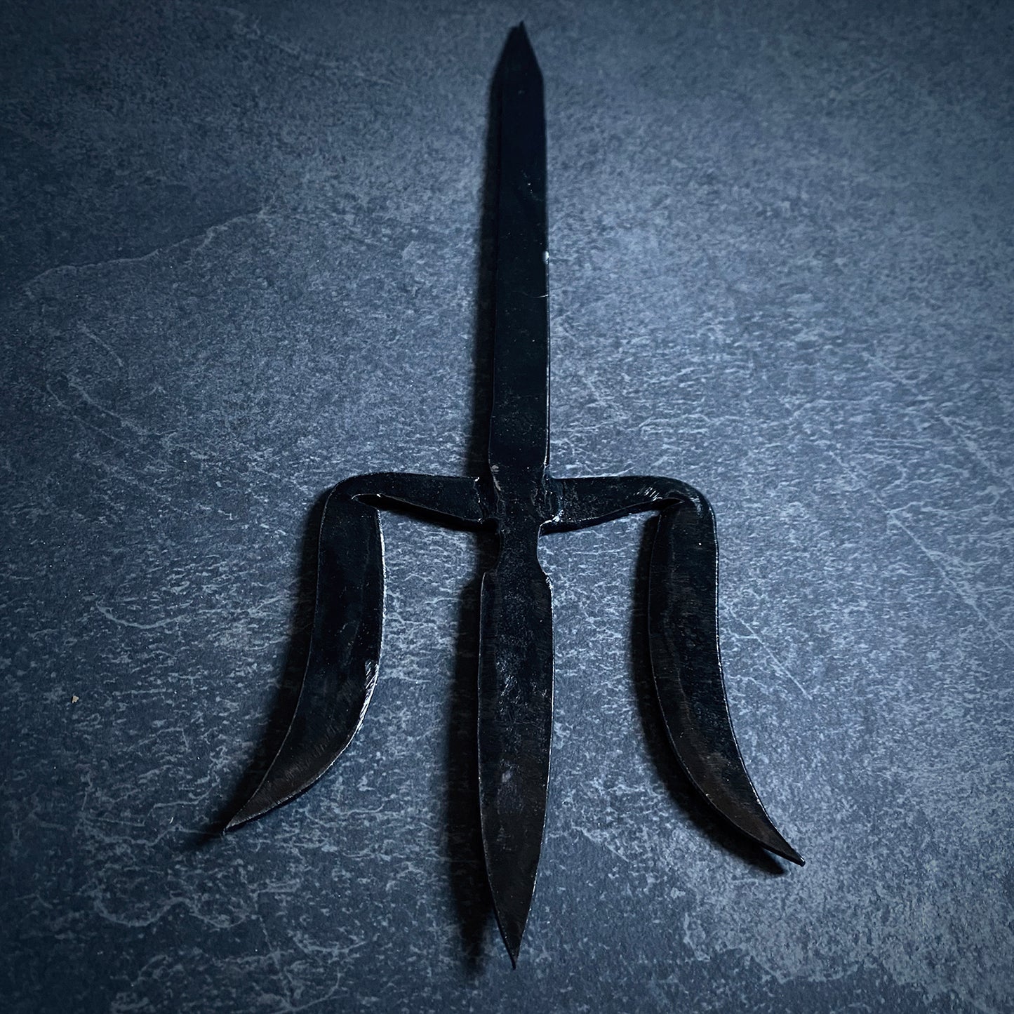 TRIDENT, hand-forged black trident, trishul, trisula - RITUAL ITEM