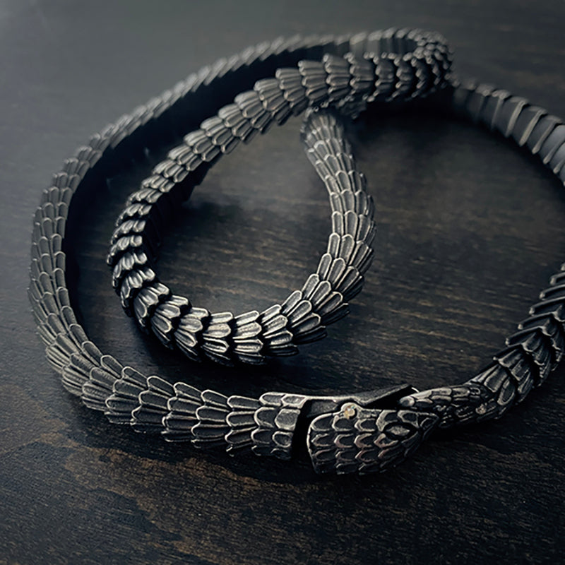 Jörmungandr, Ouroboros themed viking bracelet & necklace - BRACELETS