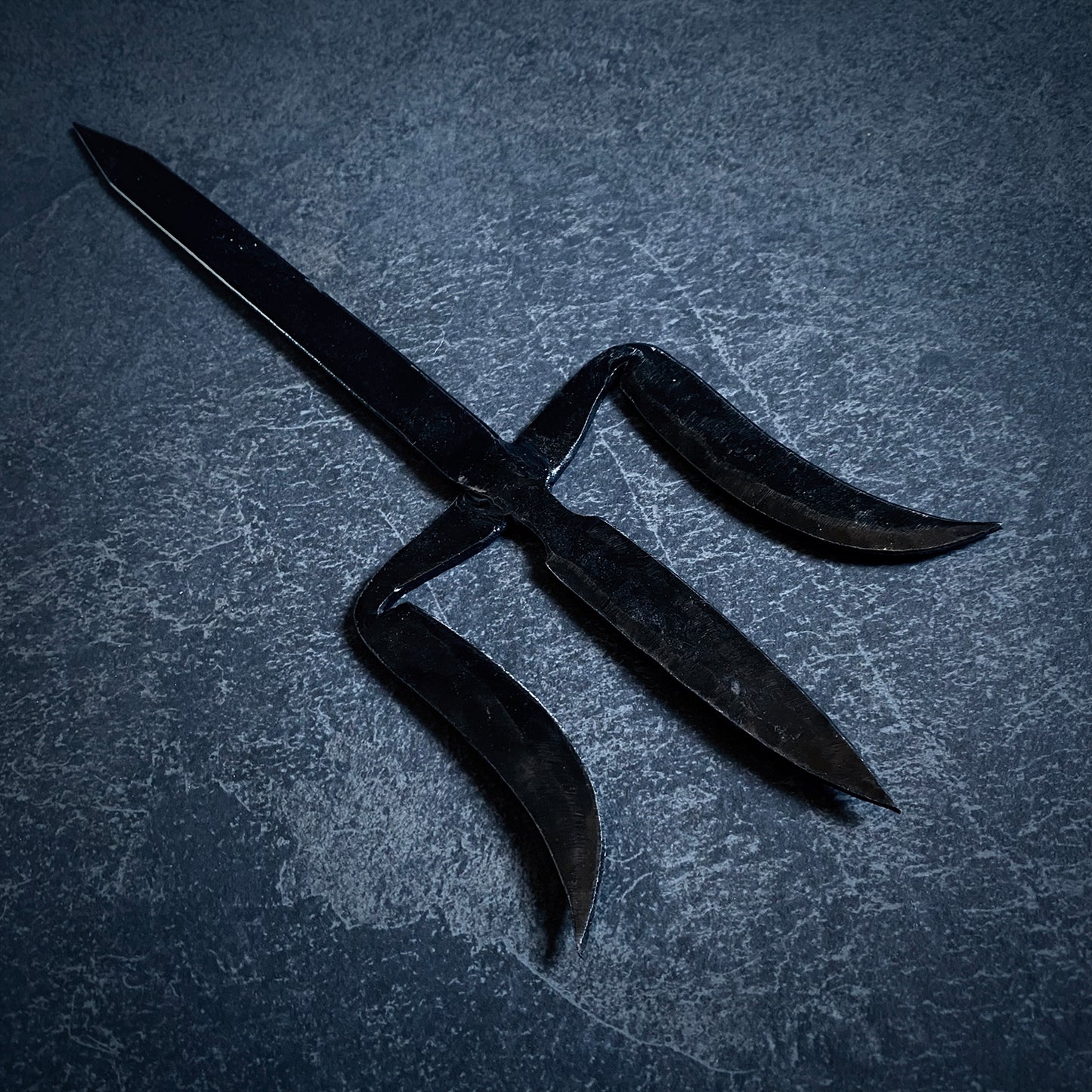 TRIDENT, hand-forged black trident, trishul, trisula - RITUAL ITEM